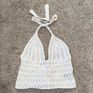 Ivory Crochet Halter Top